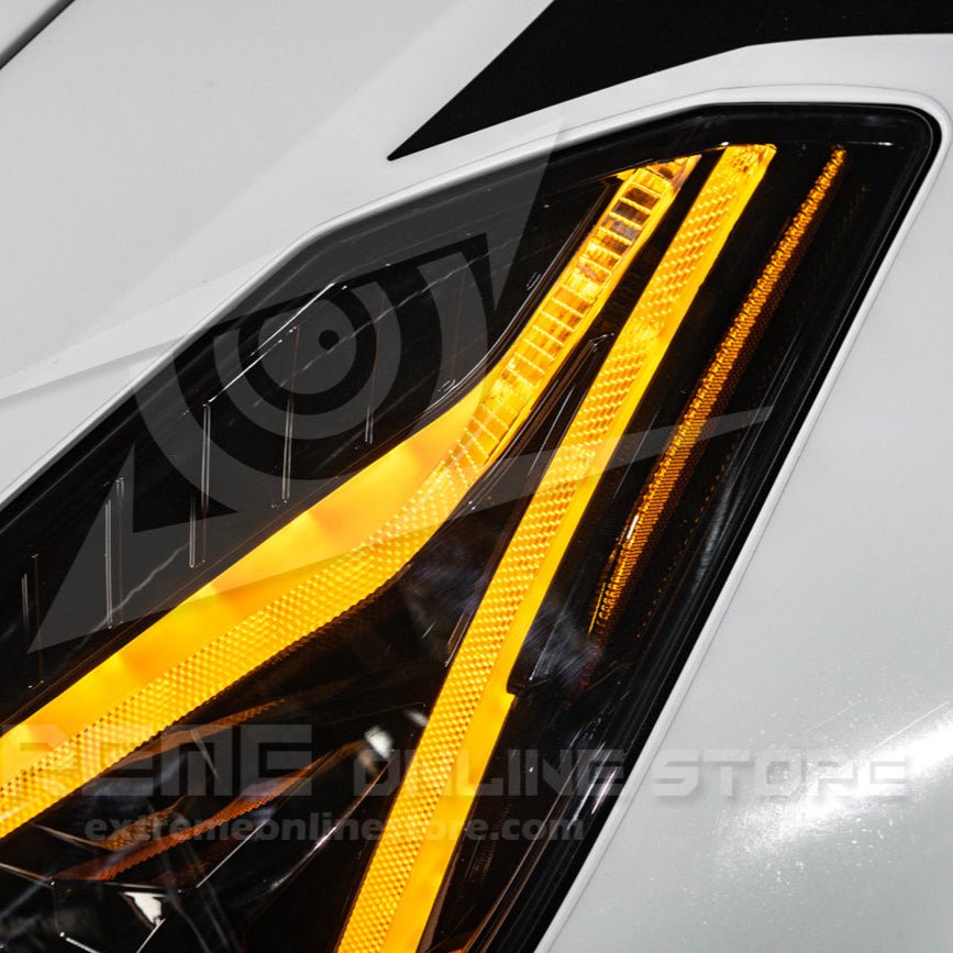Chevrolet Corvette C7 C8 Style Smoke LED Sequential Headlights 2014-2019