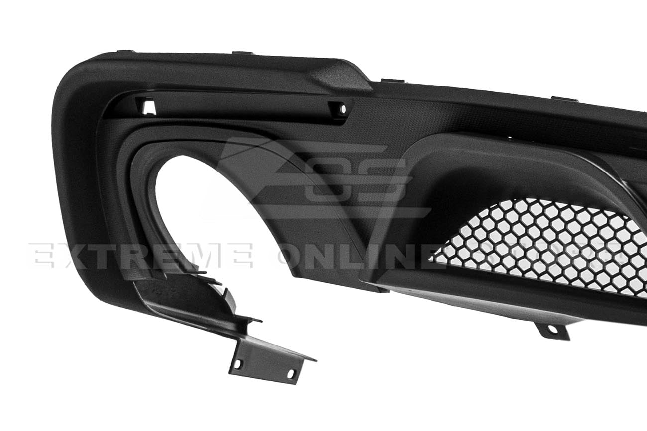 Ford Mustang S550 GT350 Style Matte Black Rear Bumper Diffuser Dual Exhaust 2018-2023