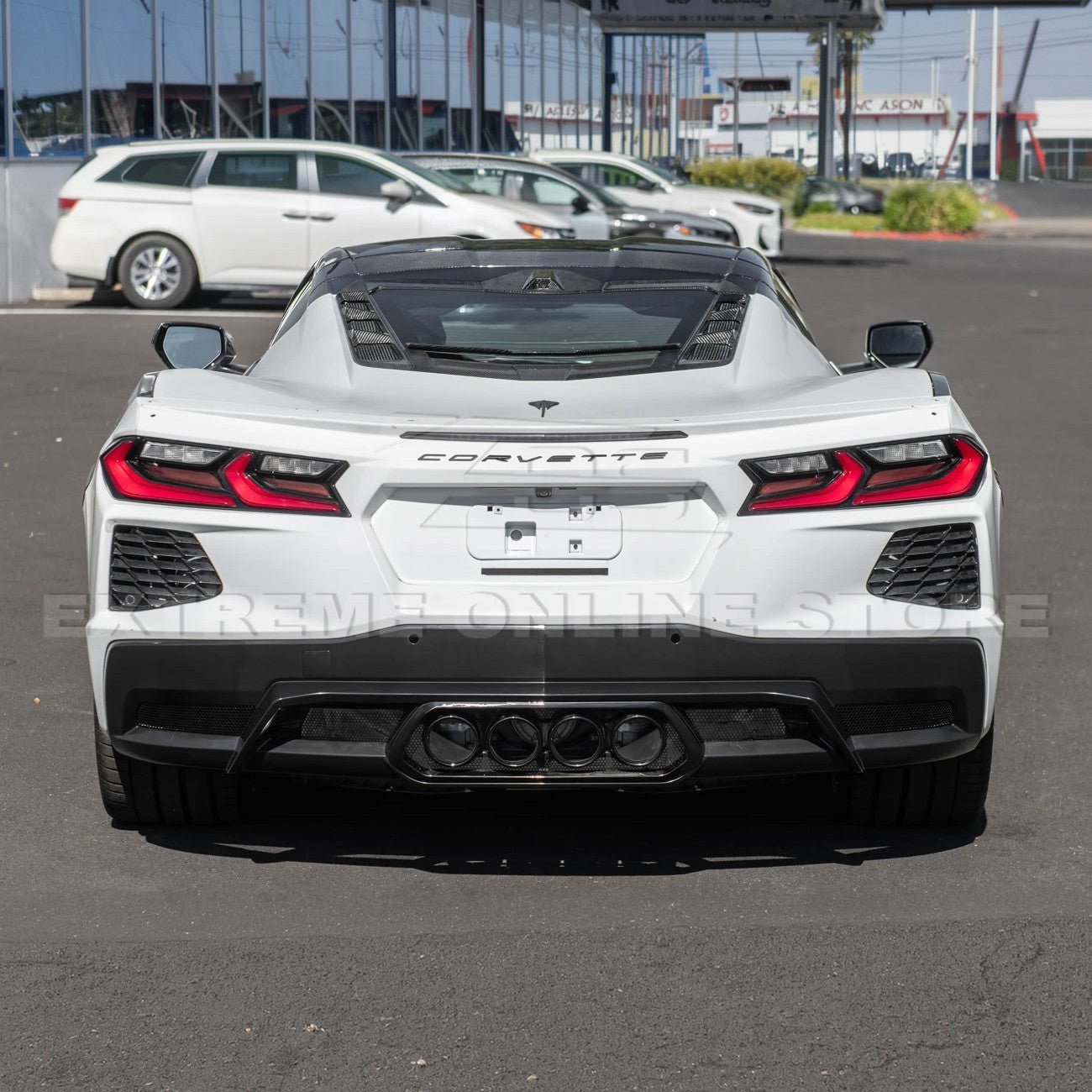 Chevrolet Corvette C8 Z06 Package Style Matte Black Rear Center Quad Exit Diffuser 2020-Up