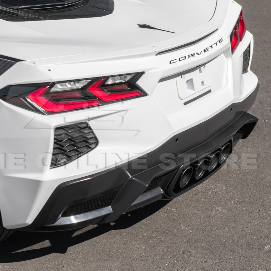 Chevrolet Corvette C8 Z06 Package Style Matte Black Rear Center Quad Exit Diffuser 2020-Up