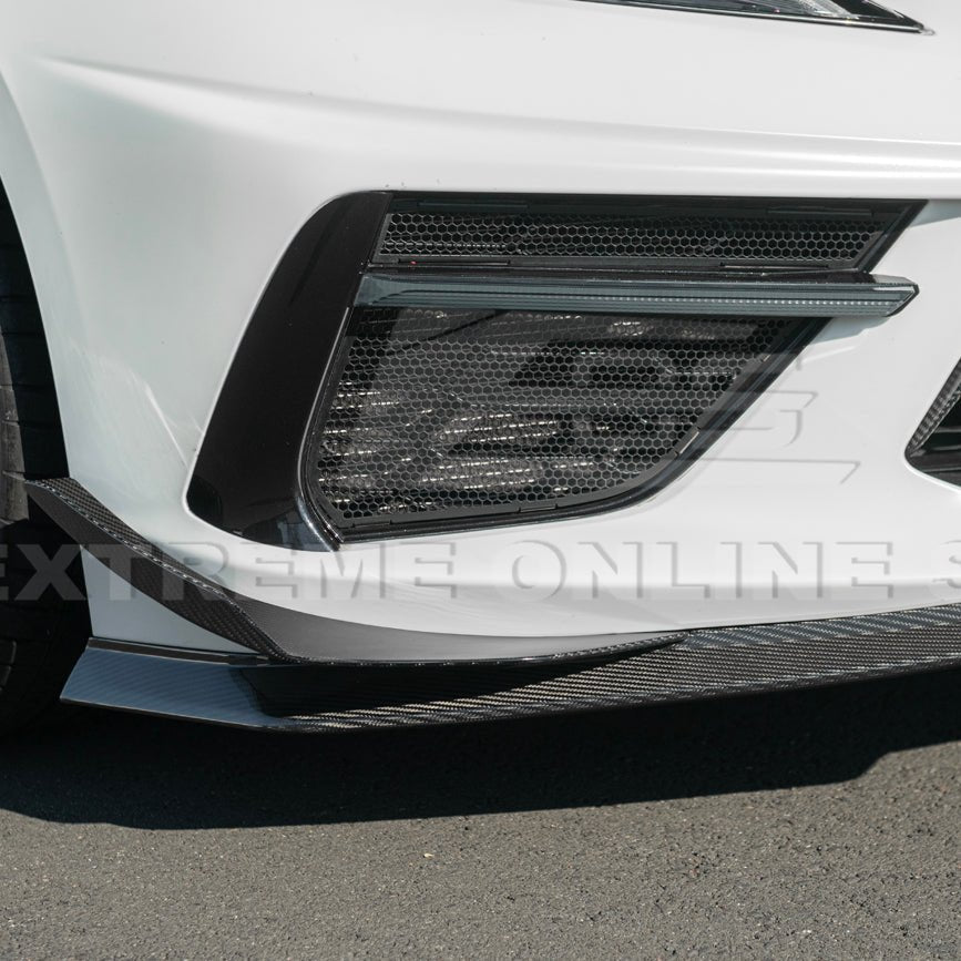 Corvette C8 Stingray Dry Carbon Fiber Front Splitter Z06 Z07 Conversion Package 2020-Up