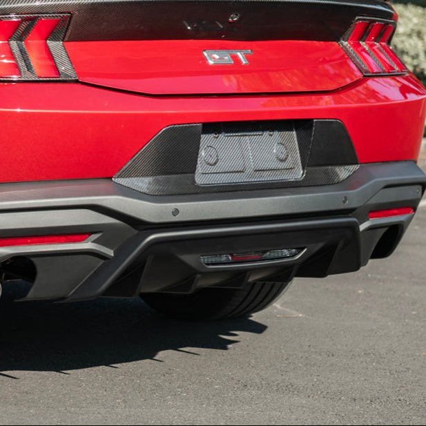 Ford Mustang S650 Performance Style Dry Carbon Fiber Rear Finned Bumper Diffuser 2024-Up