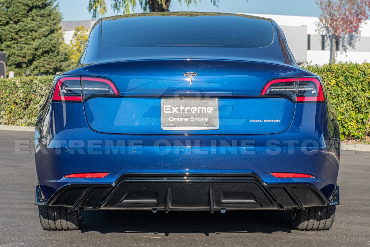 Tesla Model 3 Performance Style Gloss Black Rear Bumper Diffuser 2017-2023