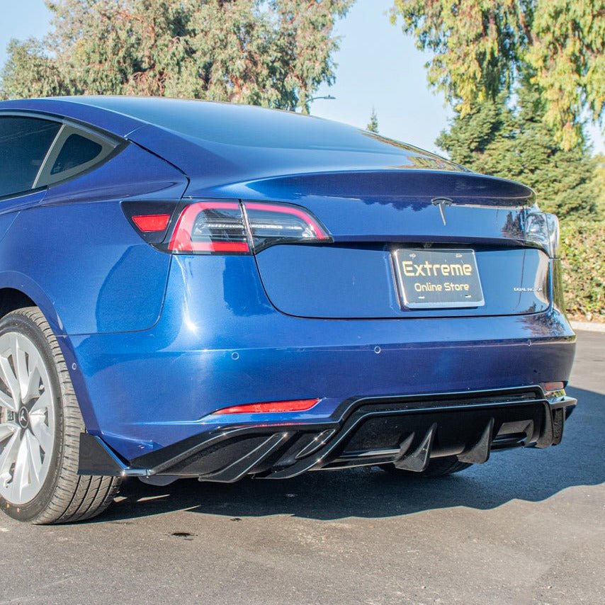 Tesla Model 3 Performance Style Gloss Black Rear Bumper Diffuser 2017-2023
