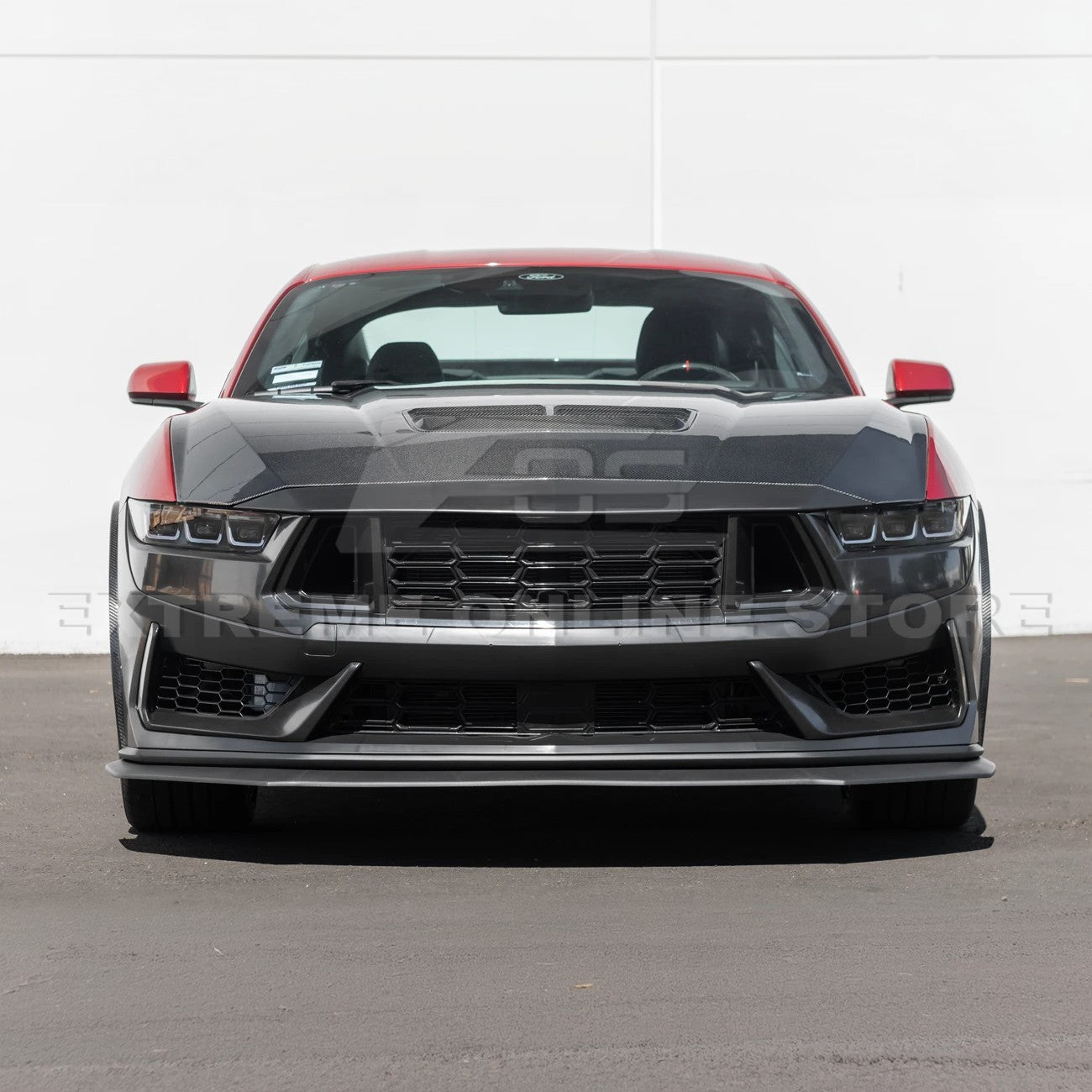 Ford Mustang S650 Dark Horse Style Primed Black Front Bumper Conversion Kit 2024-Up