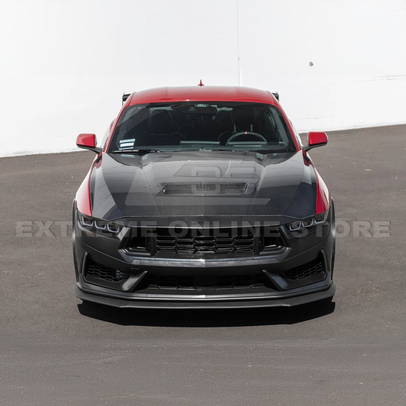 Ford Mustang S650 Dark Horse Style Primed Black Front Bumper Conversion Kit 2024-Up