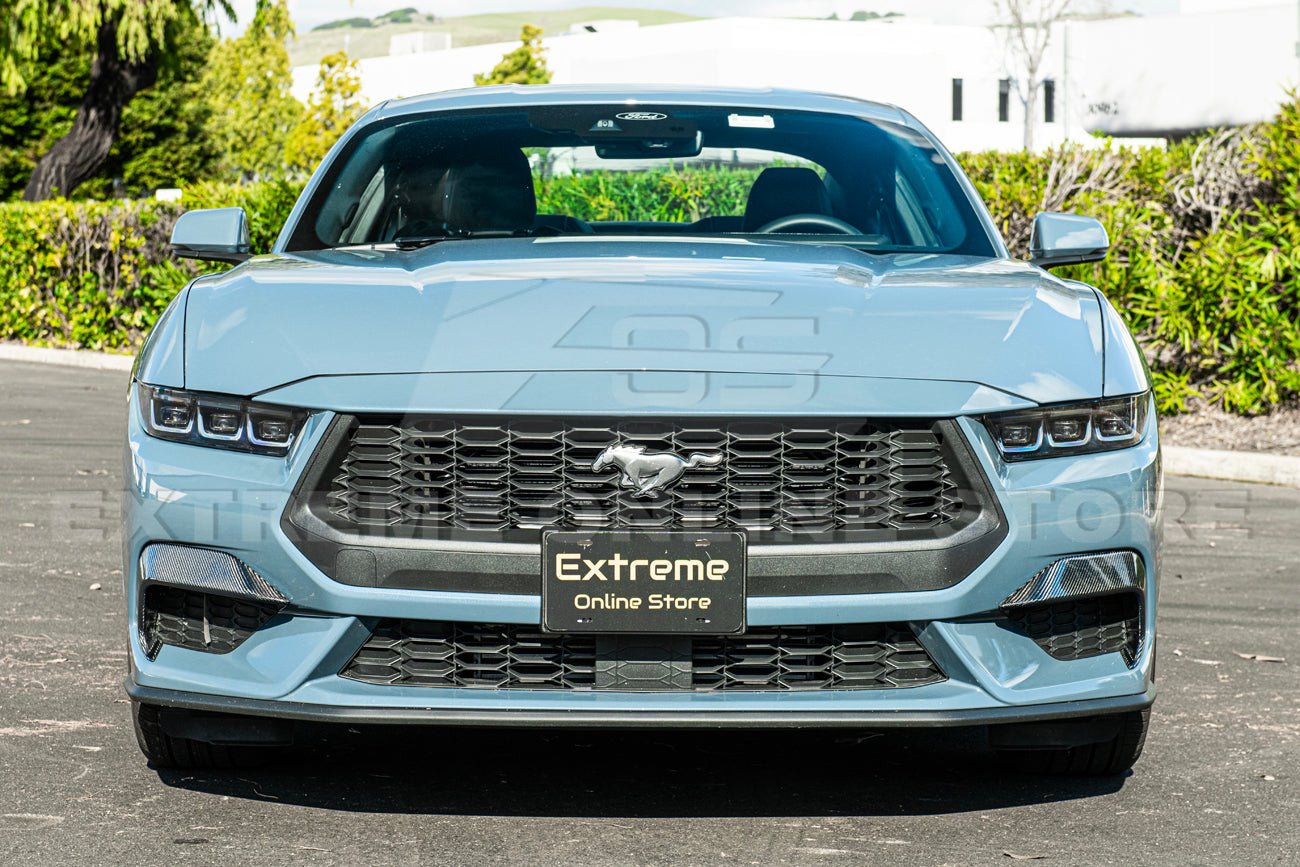 Ford Mustang S650 Dry Carbon Fiber Front Lower Side Grille Inserts 2024-Up