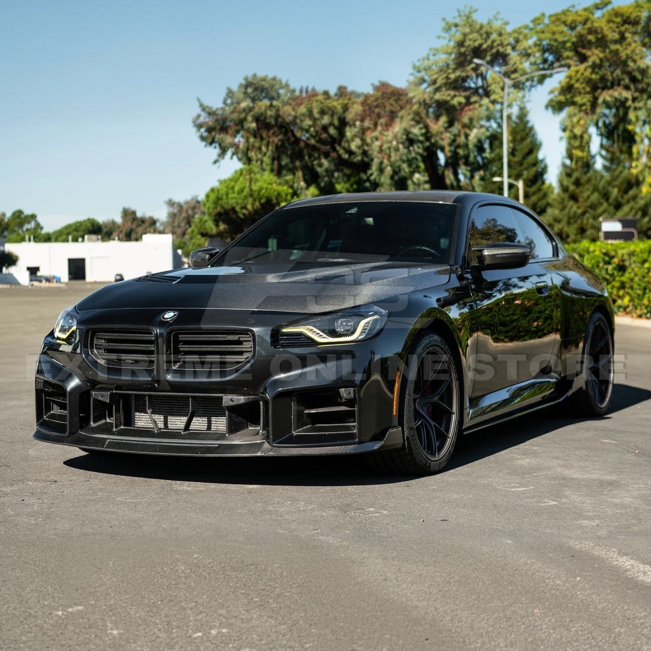 BMW G87 M2 TR Style 3PCS Dry Carbon Fiber Front Bumper Splitter Lip 2023-Up