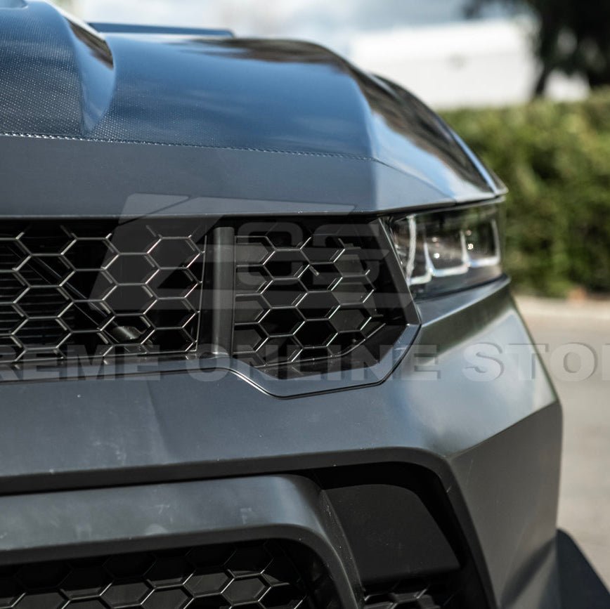 Mustang S650 GTD Style Primed Front Bumper Conversion Kit Grille Lip 2024-Up