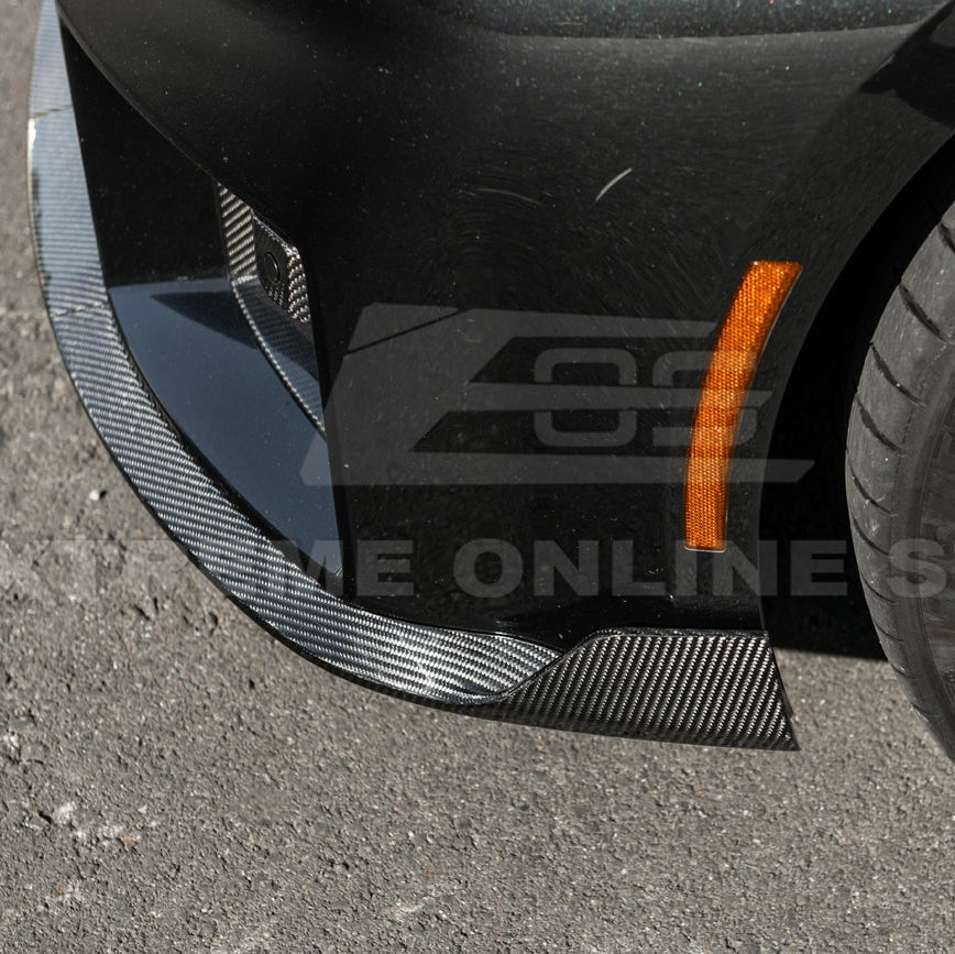 BMW G87 M2 TR Style 3PCS Dry Carbon Fiber Front Bumper Splitter Lip 2023-Up
