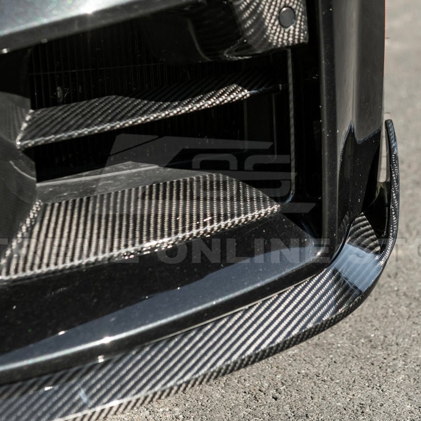 BMW G87 M2 TR Style 3PCS Dry Carbon Fiber Front Bumper Splitter Lip 2023-Up