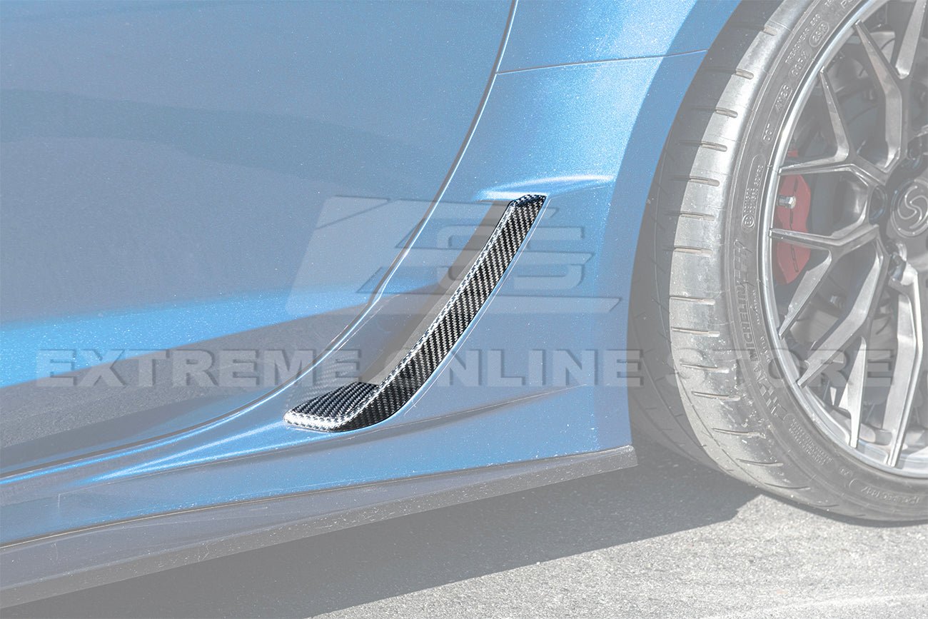 Chevrolet Corvette C7 Z06 ZR1 Grand Sport Dry Carbon Fiber Side Rocker Brake Scoop Vent Covers 2014-2019