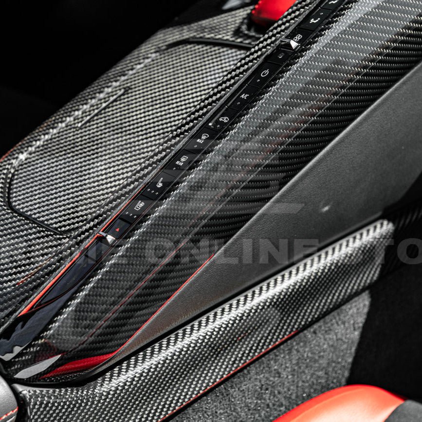 Chevrolet Corvette C8 Dry Carbon Fiber Center Console Armrest Right Trim Panel 2020-Up