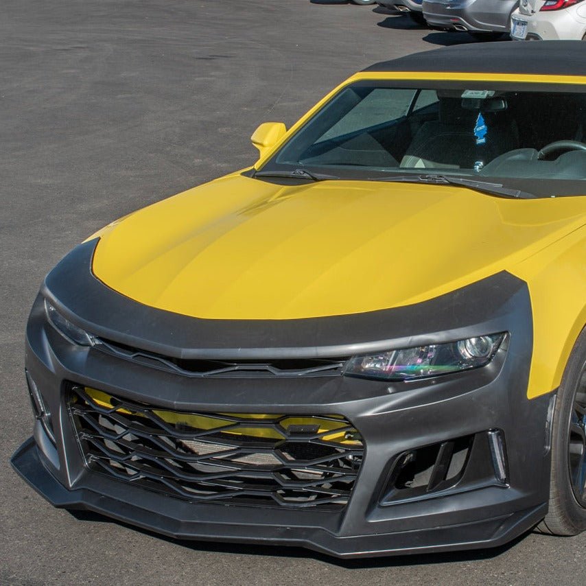 Chevrolet Camaro 6th Gen ZL1 Style Primed Black Front Bumper Conversion Kit With DRL 2016-2018
