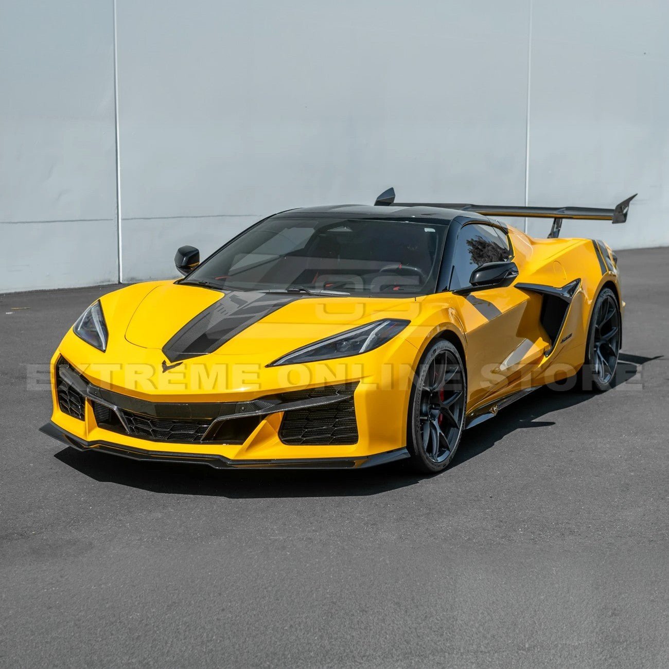 Chevrolet Corvette C8 Z06 Z07 Style Carbon Fiber Front Splitter and Canards Kit 2023-Up