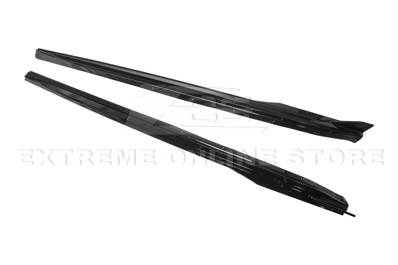 Tesla Model 3 Track Style Gloss Black Front Lip Splitter and Side Skirts Kit 2017-2023