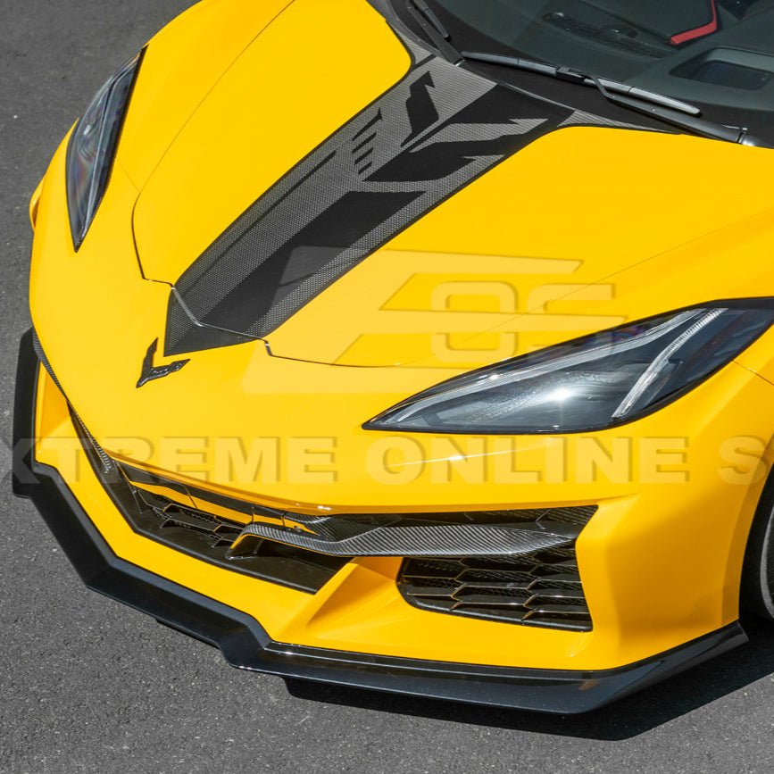 Chevrolet Corvette C8 Z06 Z07 Style Carbon Fiber Front Splitter and Canards Kit 2023-Up