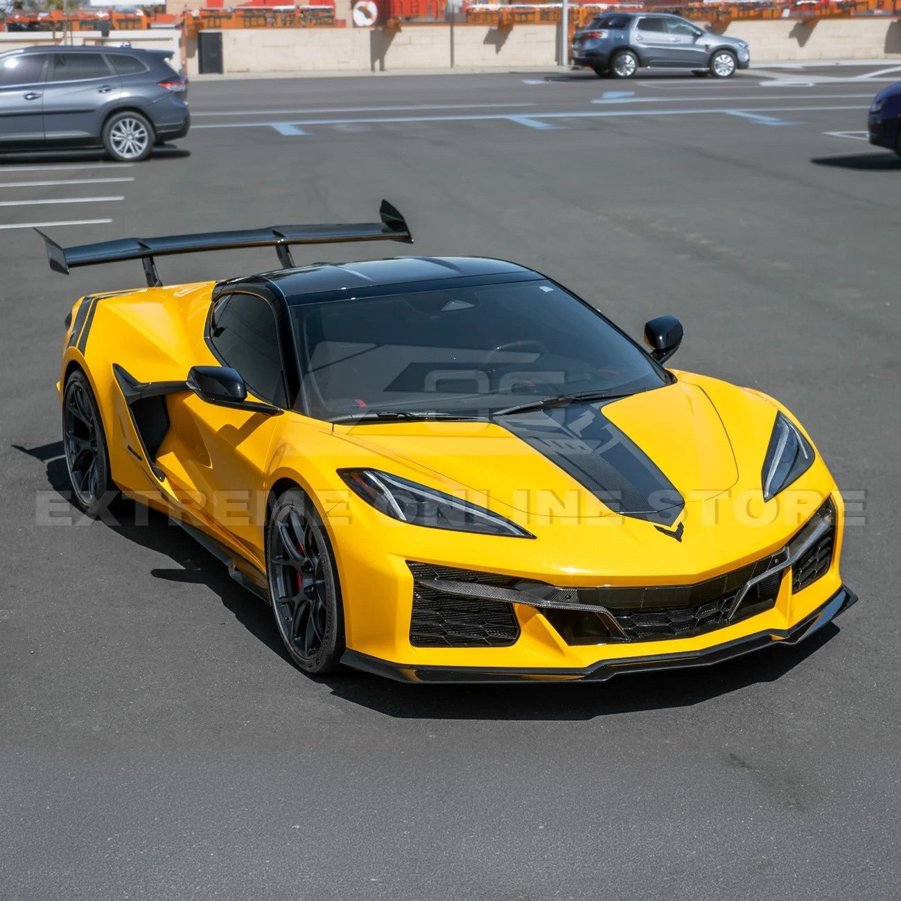 Chevrolet Corvette C8 Z06 Z07 Style Carbon Fiber Front Splitter and Canards Kit 2023-Up