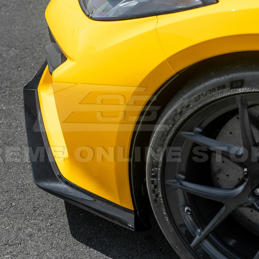 Chevrolet Corvette C8 Z06 Z07 Style Carbon Fiber Front Splitter and Canards Kit 2023-Up