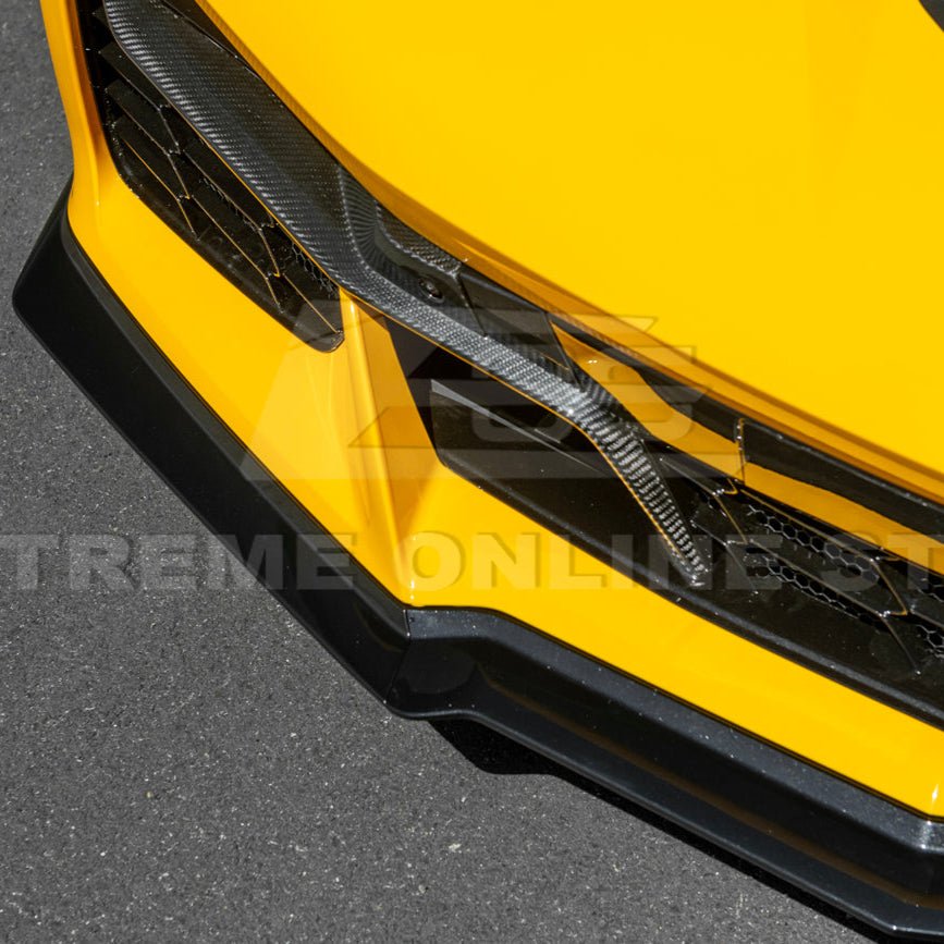 Chevrolet Corvette C8 Z06 Z07 Style Carbon Fiber Front Splitter and Canards Kit 2023-Up