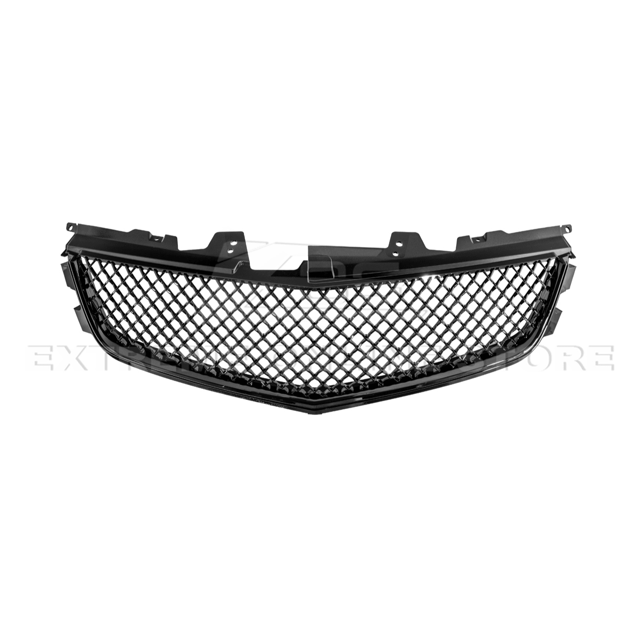 Cadillac CTS-V Diamond Mesh Badgeless Front Upper Lower Grille Set Matte Black 2009-2015