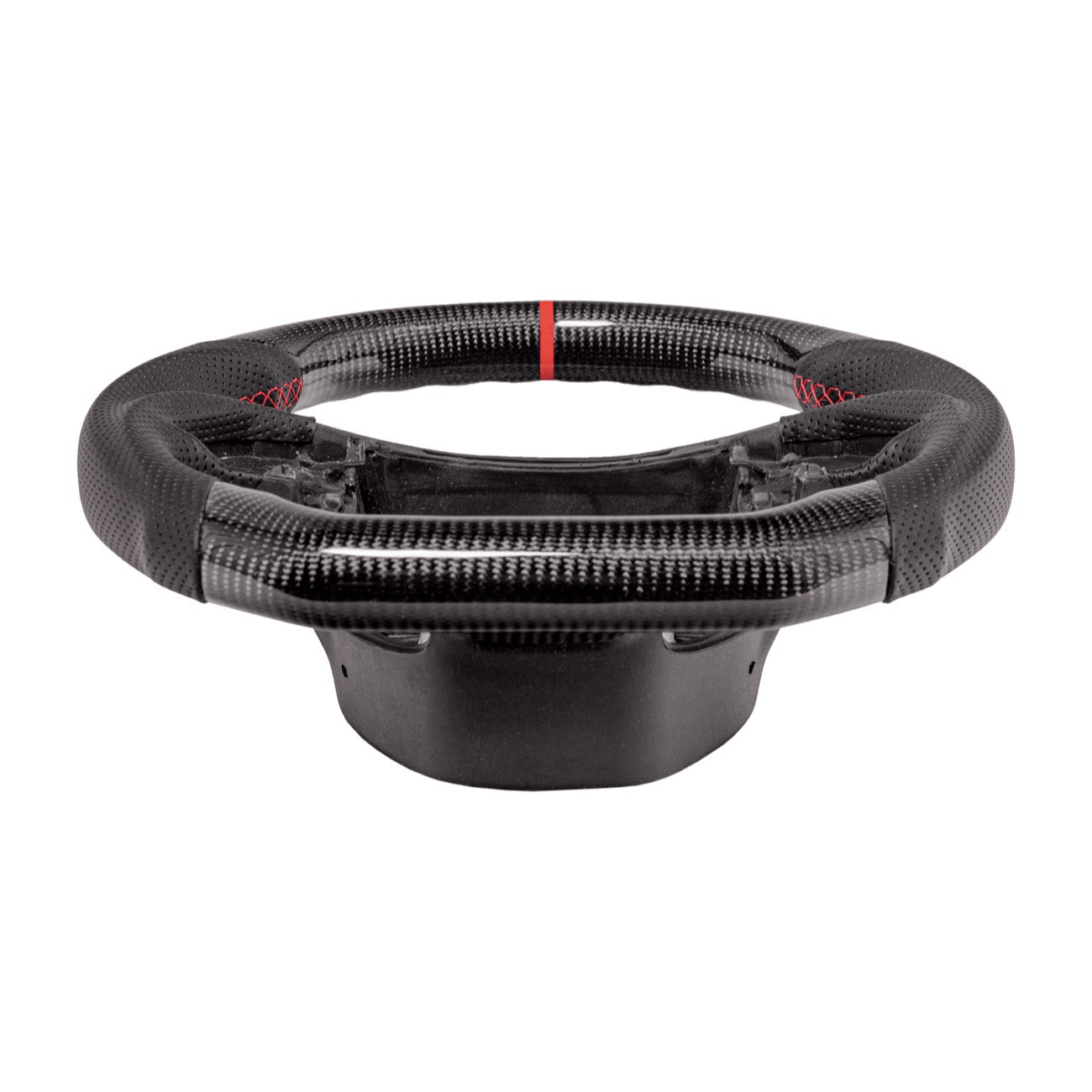 Corvette C7 Black Leather Red Stitching Carbon Fiber Steering Wheel 2014-2018