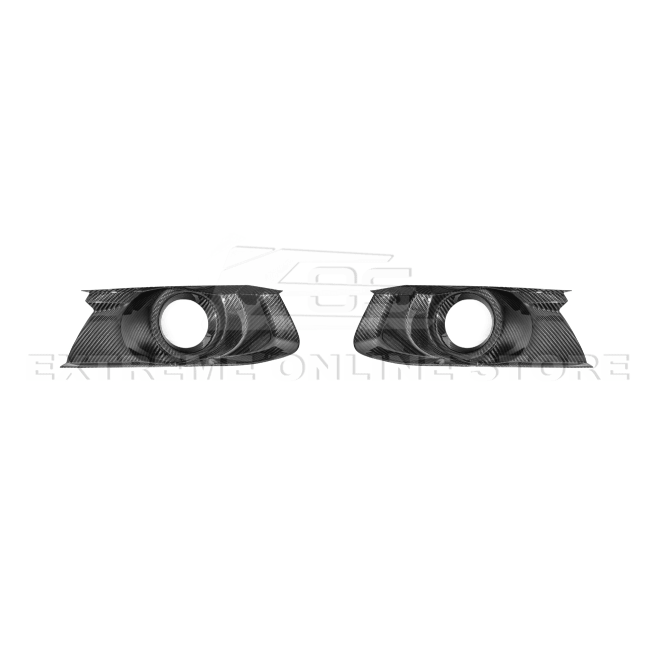 Ford Mustang S550 Dry Carbon Fiber Front Bumper Fog Light Bezel Cover Pair 2015-2017