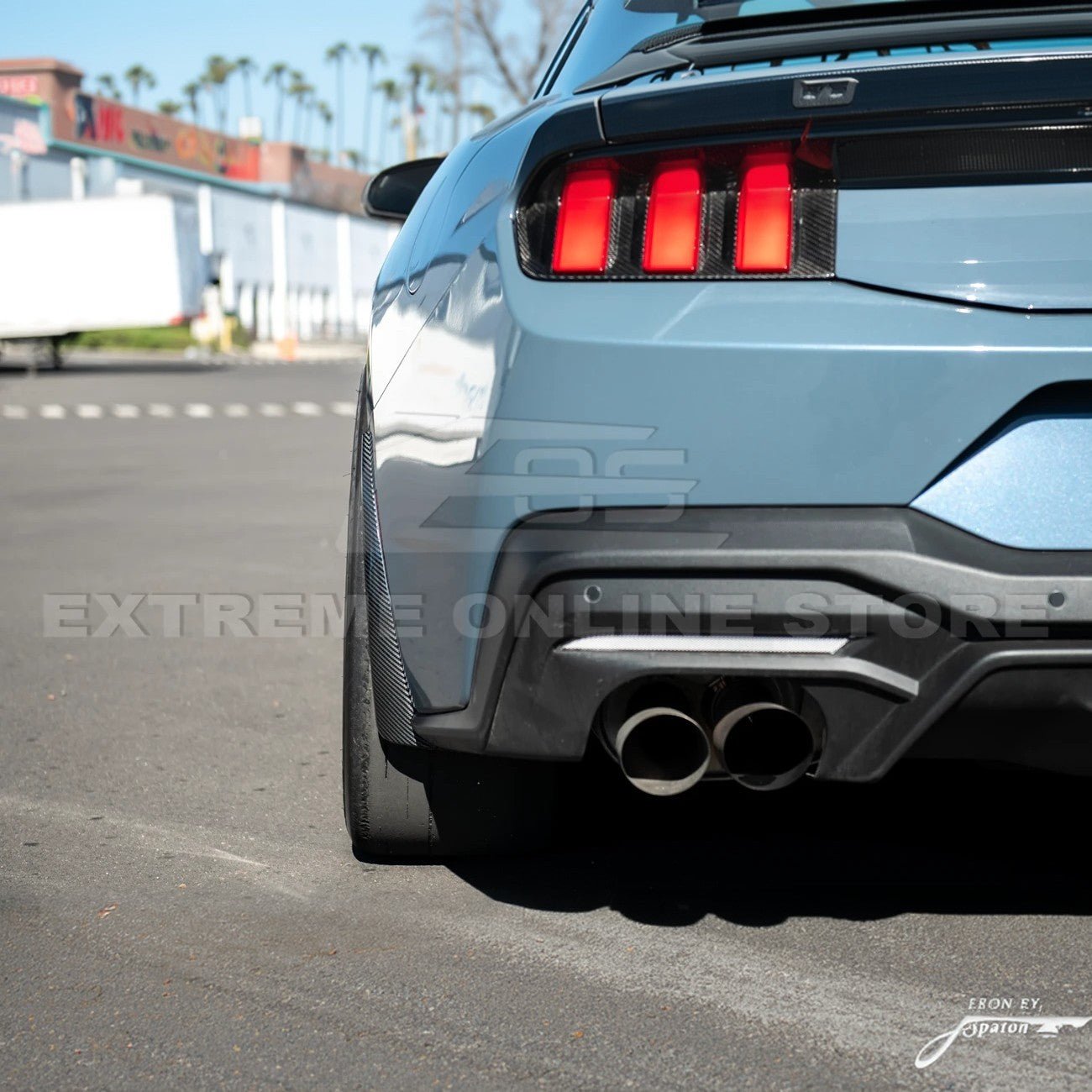 Ford Mustang S650 EOS Dry Carbon Fiber Mud Flap Splash Guard Set 2024-Up