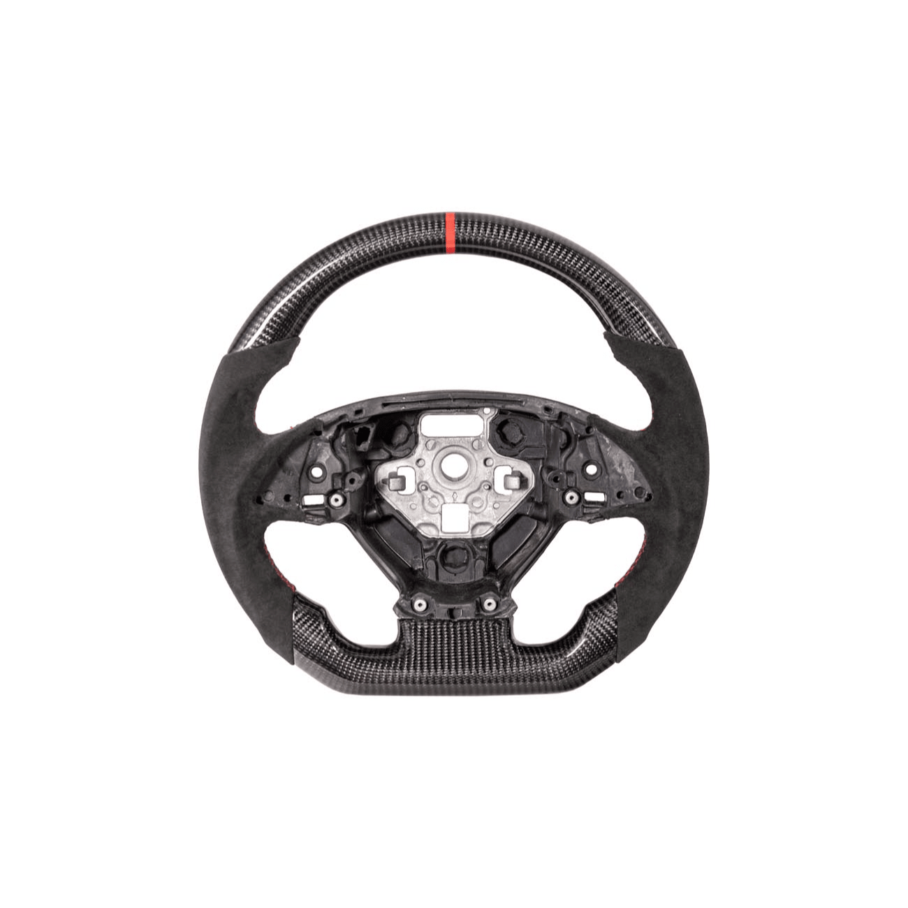 Corvette C7 Black Leather Red Stitching Carbon Fiber Steering Wheel 2014-2018
