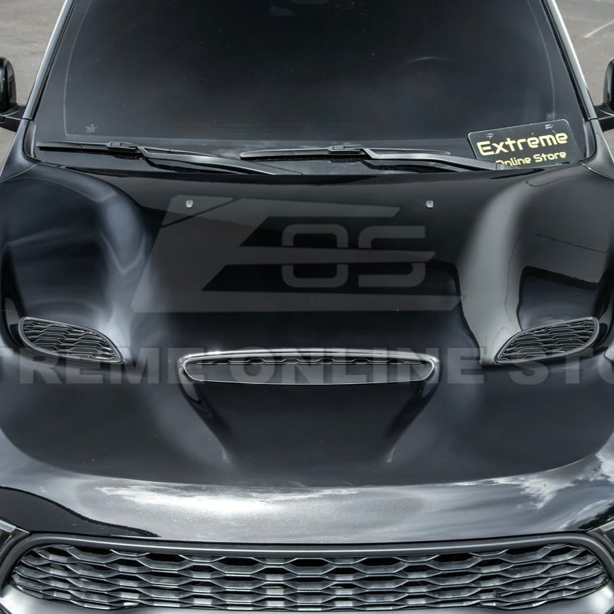 Dodge Durango WD SRT Hellcat Style Primed Black Front Air Vented Hood 2011-Up