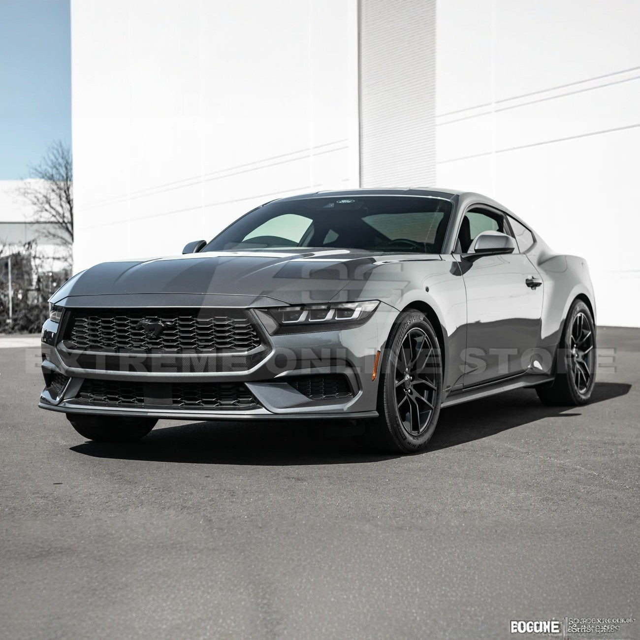 Ford Mustang S650 Factory Overlay Style Carbon Fiber Center Lower Grille Trim Frame 2024-Up