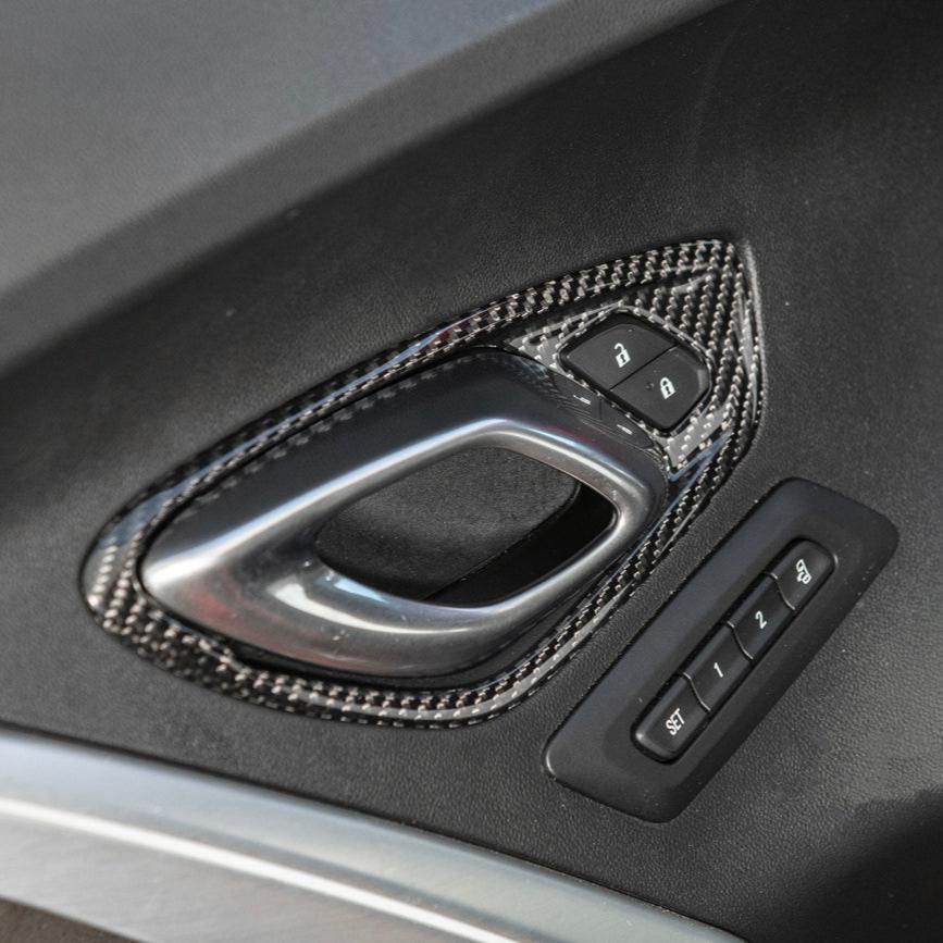 Chevrolet Camaro 6th Gen Factory Style Dry Carbon Fiber Interior Door Handle Cover 2016-2024