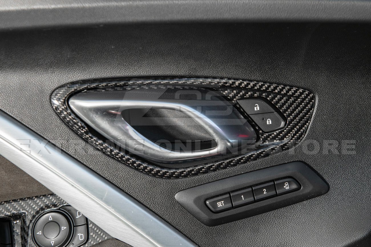 Chevrolet Camaro 6th Gen Factory Style Dry Carbon Fiber Interior Door Handle Cover 2016-2024
