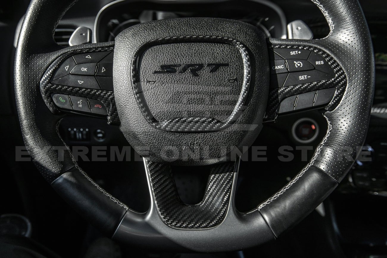 Dodge Charger Challenger Durango Carbon Fiber Steering Wheel Cover 2015-2023