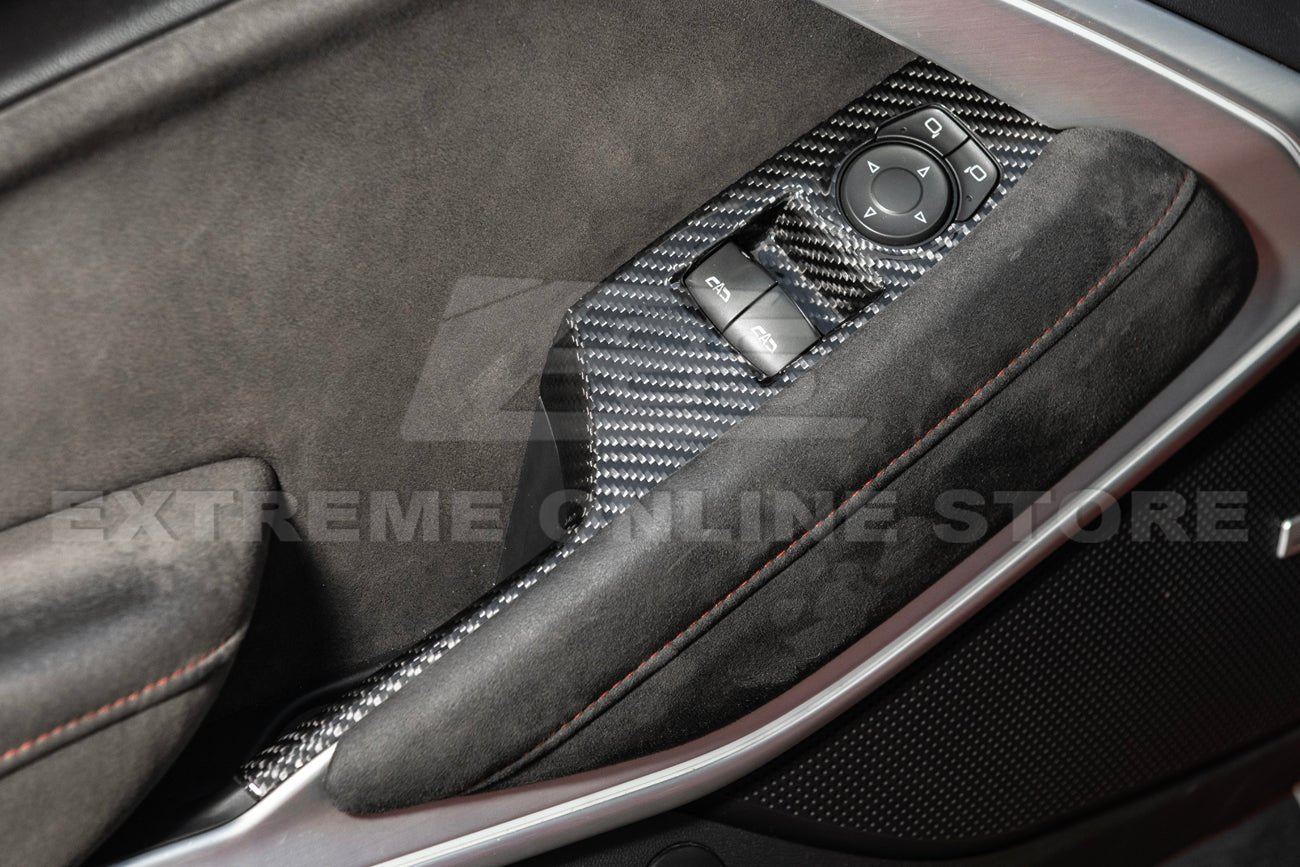 Chevrolet Camaro 6th Gen Factory Style Dry Carbon Fiber Door Glass Lifting Panel Cover 2016-2024