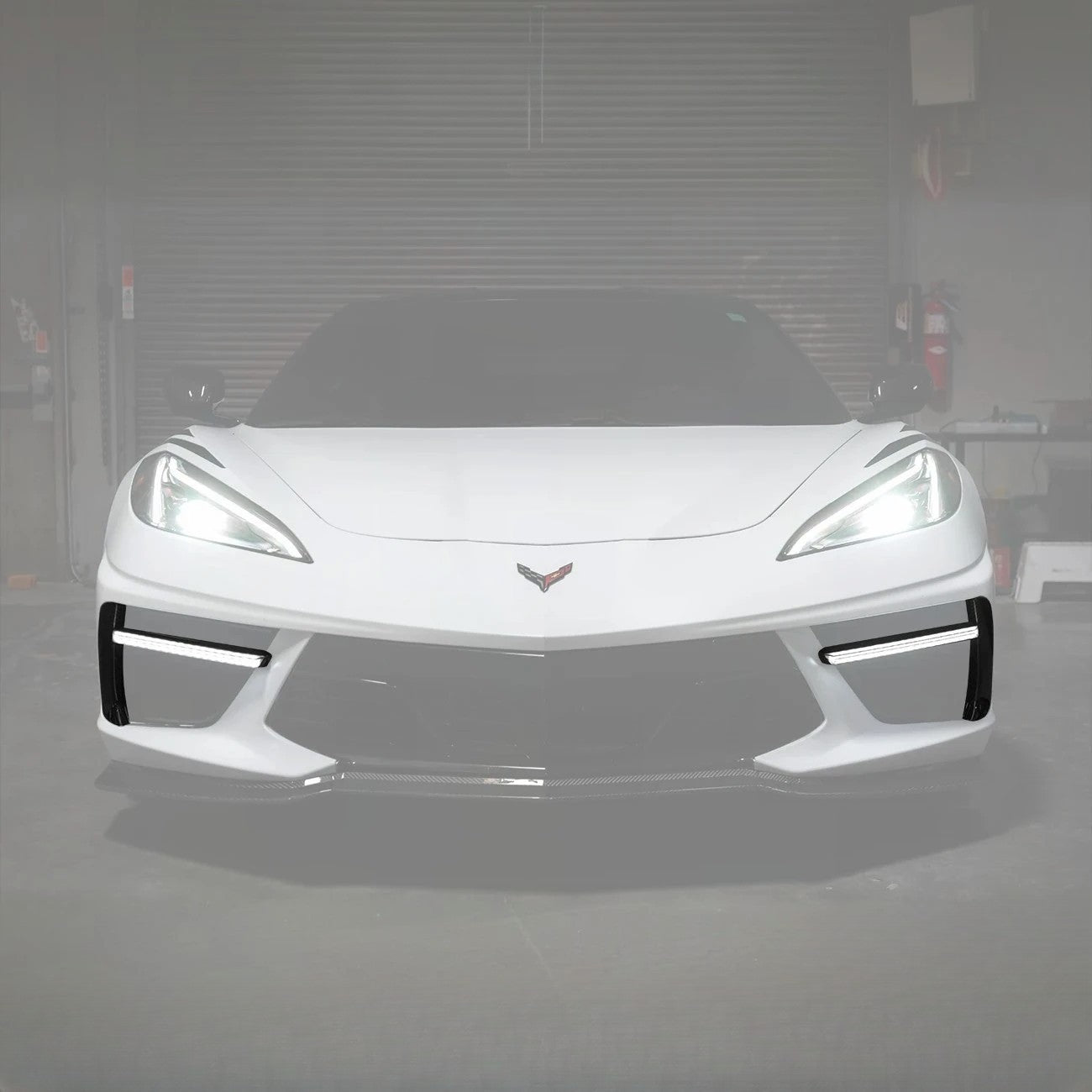 Chevrolet Corvette C8 Sequential LED DRL Light Bar Bezel Insert Carbon Flash Metallic 2020-Up