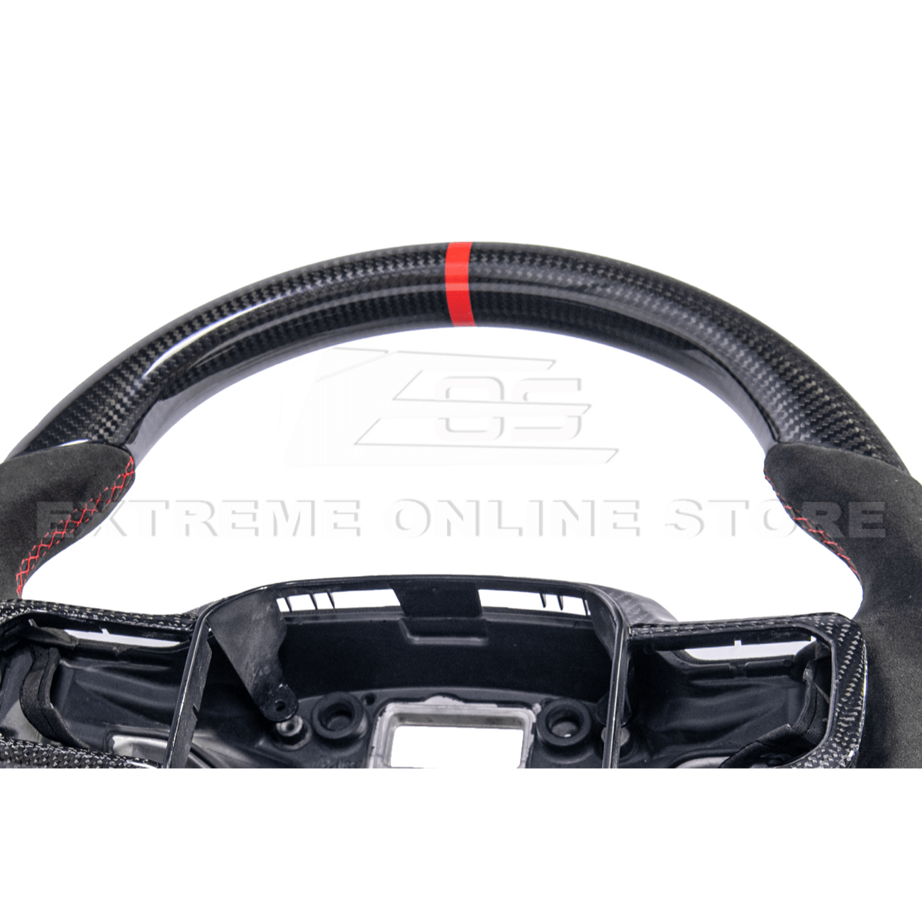 Ford F-150 Carbon Fiber Steering Wheel Alcantara Red Stripe 2021-Up