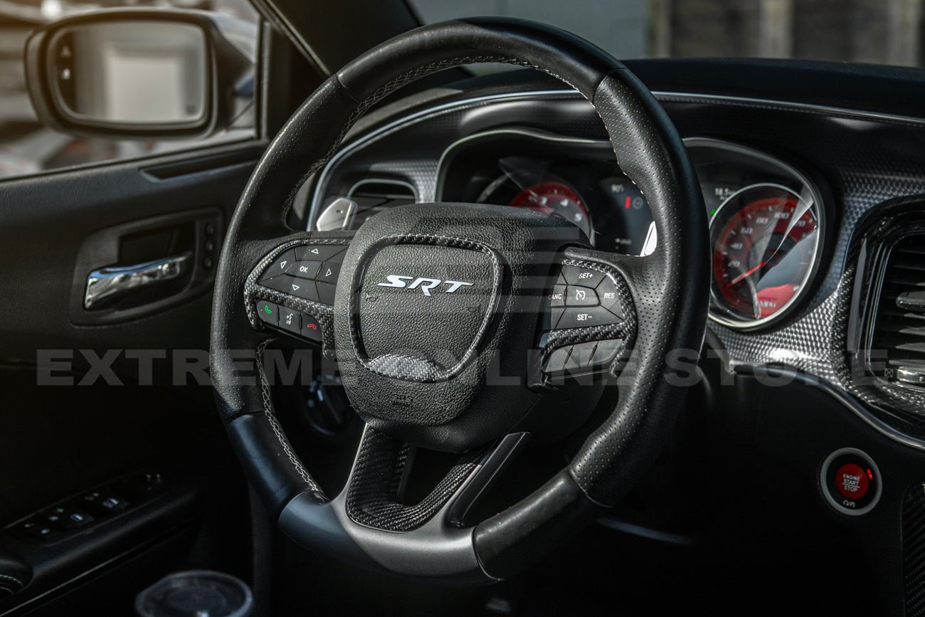 Dodge Charger Challenger Durango Carbon Fiber Steering Wheel Cover 2015-2023