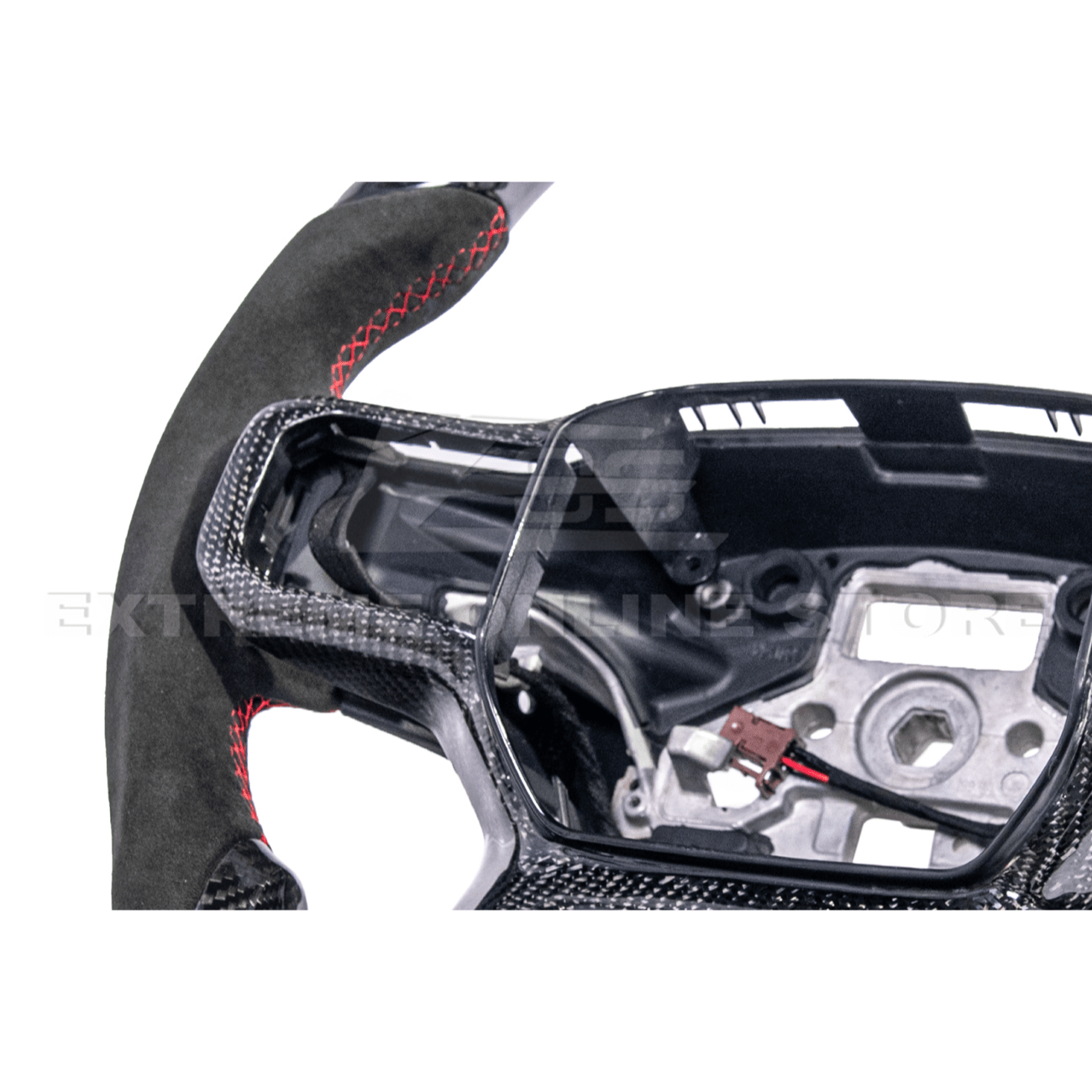 Ford F-150 Carbon Fiber Steering Wheel Alcantara Red Stripe 2021-Up