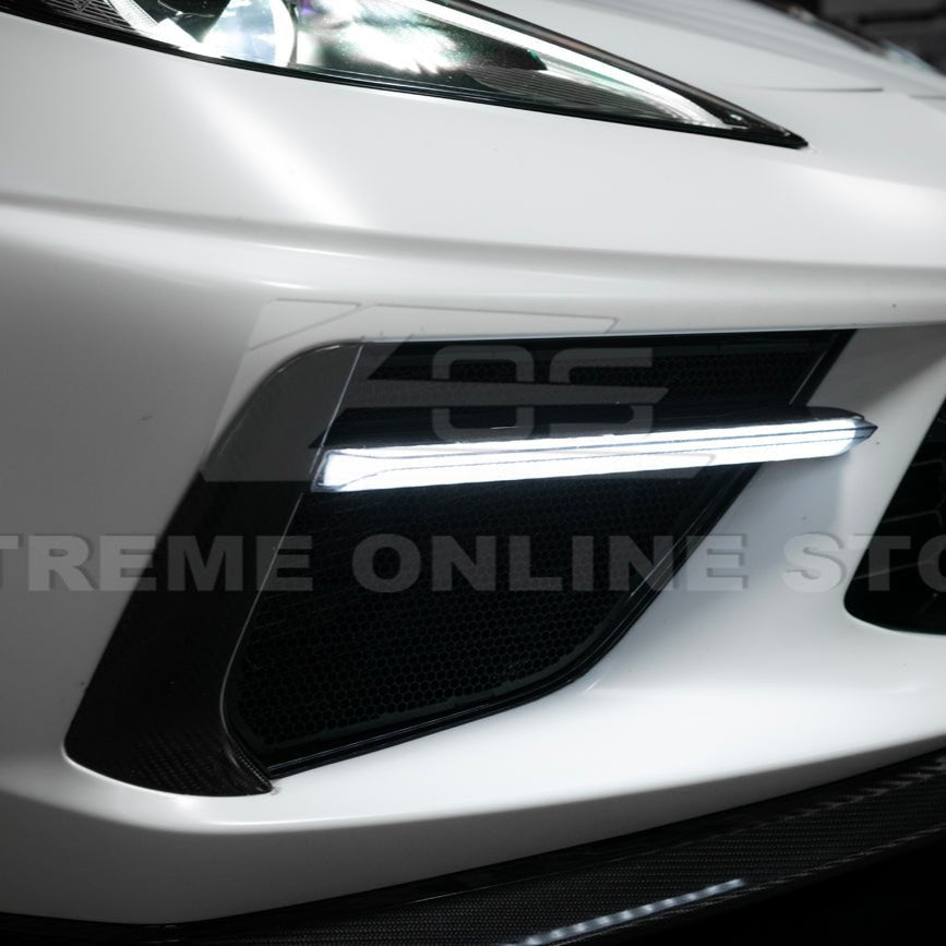 Chevrolet Corvette C8 Sequential LED DRL Light Bar Bezel Insert Carbon Flash Metallic 2020-Up