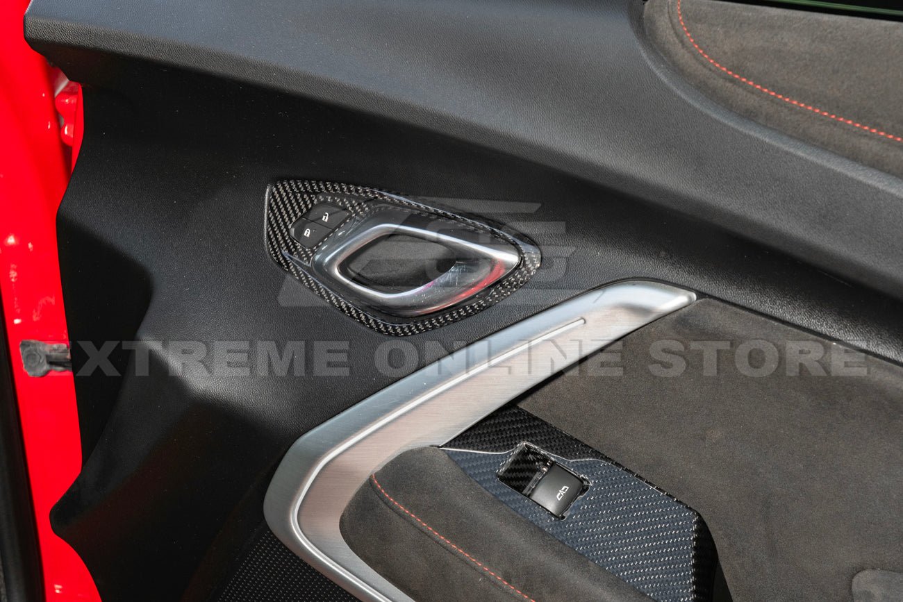 Chevrolet Camaro 6th Gen Factory Style Dry Carbon Fiber Interior Door Handle Cover 2016-2024