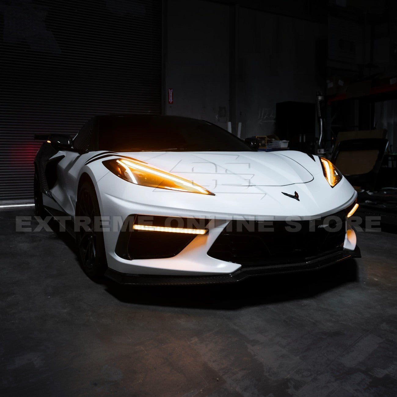 Chevrolet Corvette C8 Sequential LED DRL Light Bar Bezel Insert Carbon Flash Metallic 2020-Up
