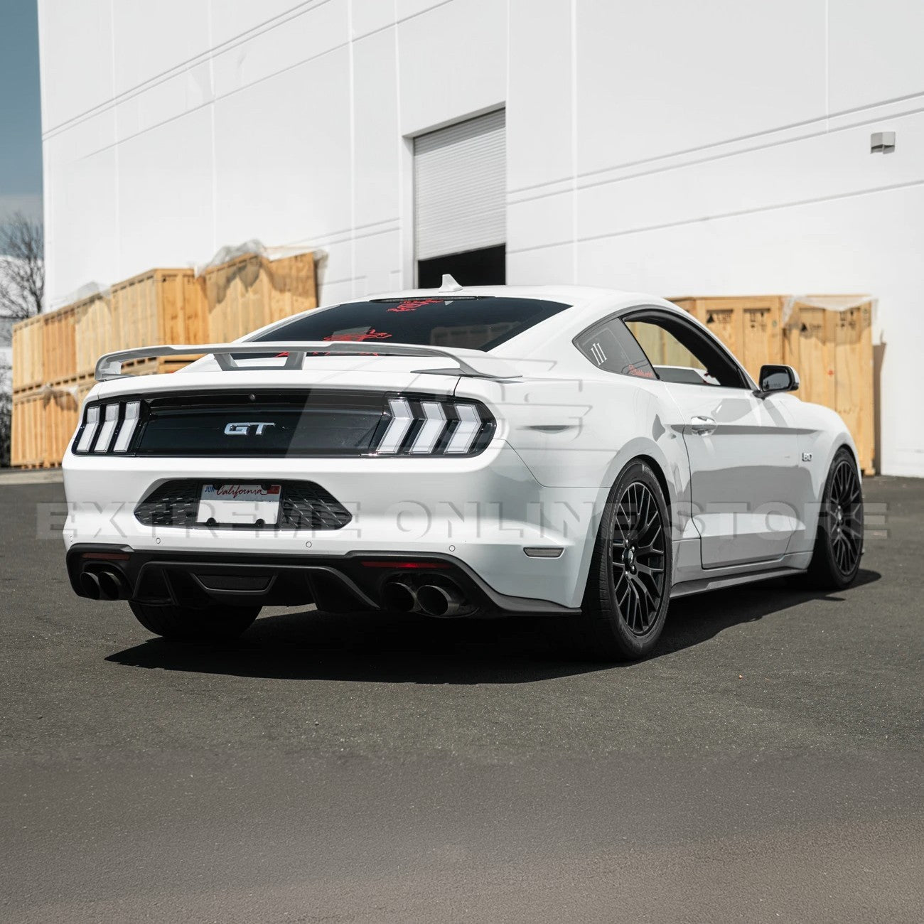 Ford Mustang S550 Matte Black Rear License Plate Frame Trim Cover 2015-2023