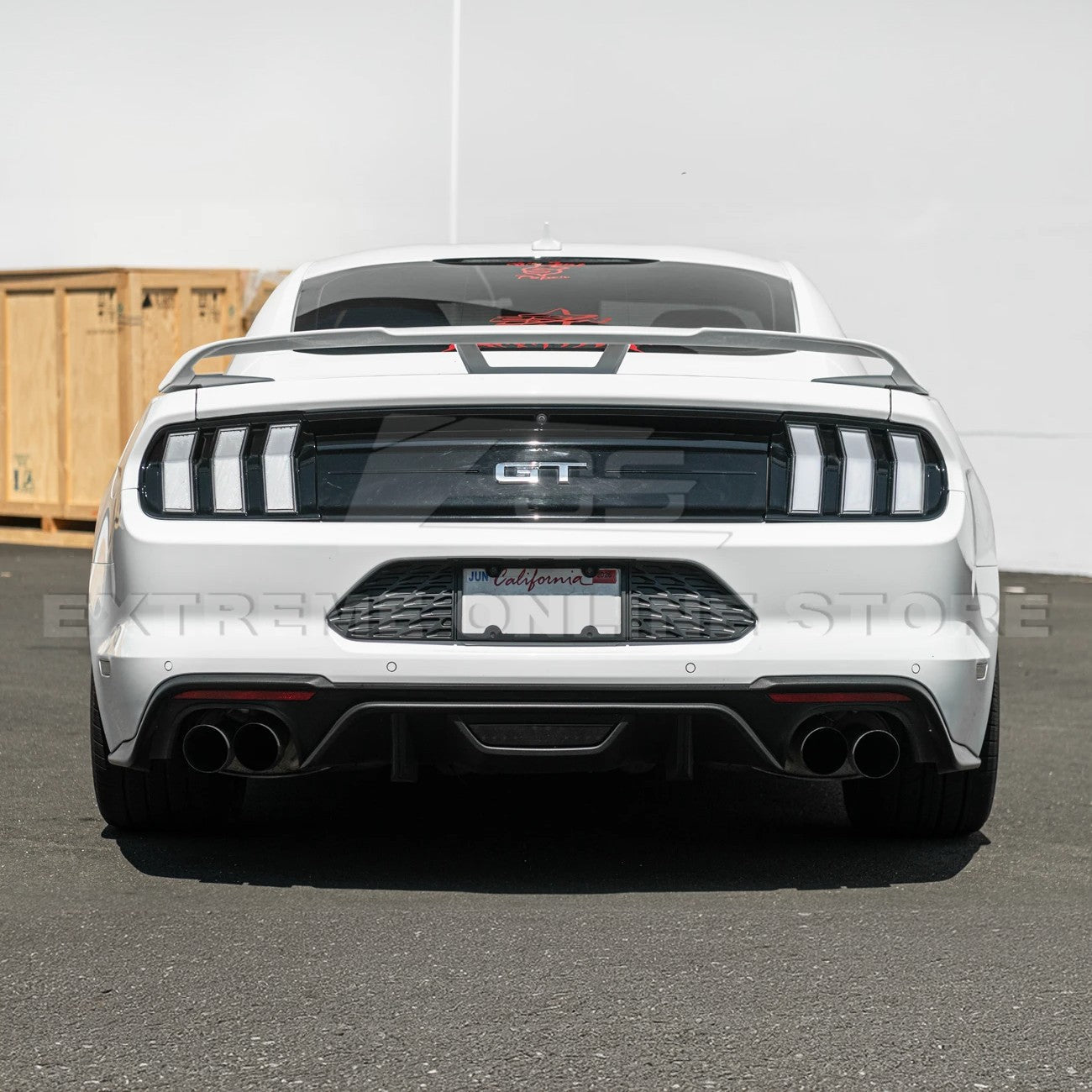 Ford Mustang S550 Matte Black Rear License Plate Frame Trim Cover 2015-2023