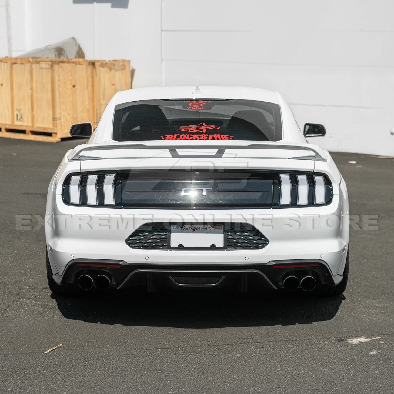Ford Mustang S550 Matte Black Rear License Plate Frame Trim Cover 2015-2023