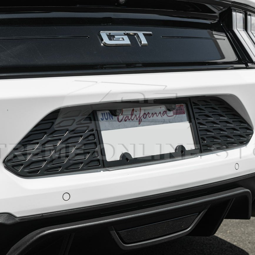 Ford Mustang S550 Matte Black Rear License Plate Frame Trim Cover 2015-2023