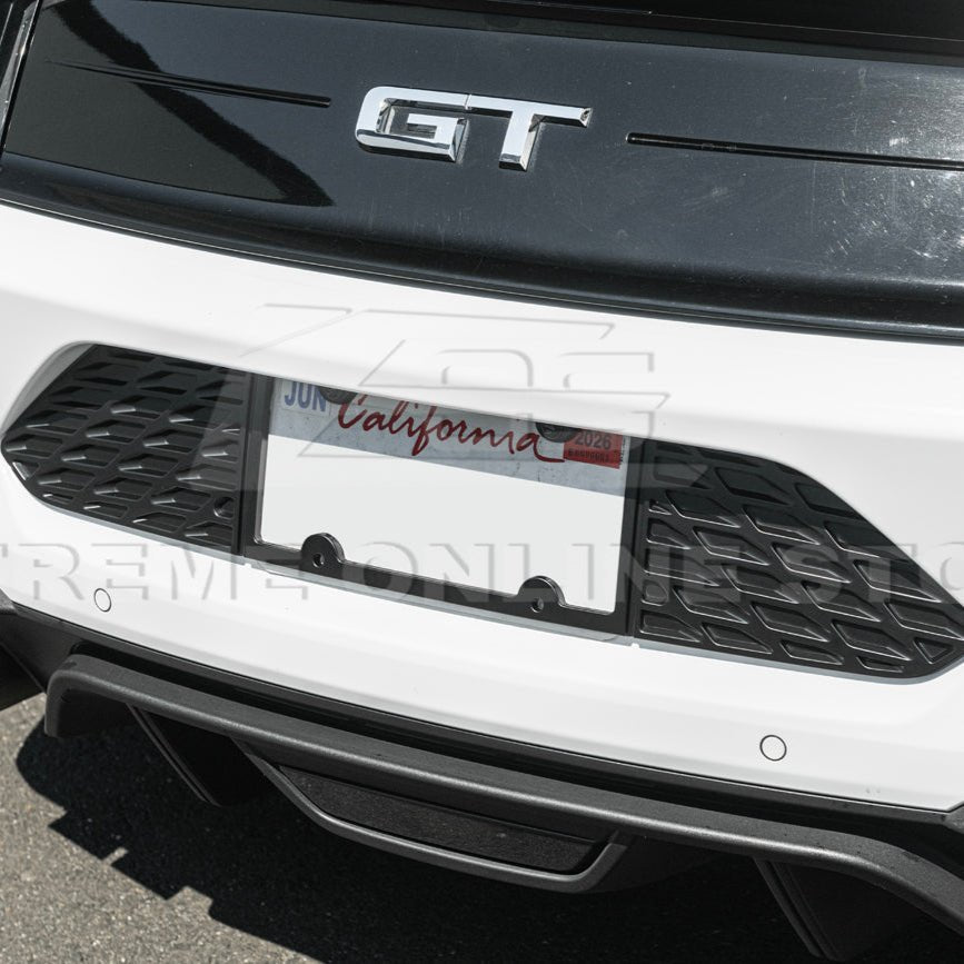 Ford Mustang S550 Matte Black Rear License Plate Frame Trim Cover 2015-2023