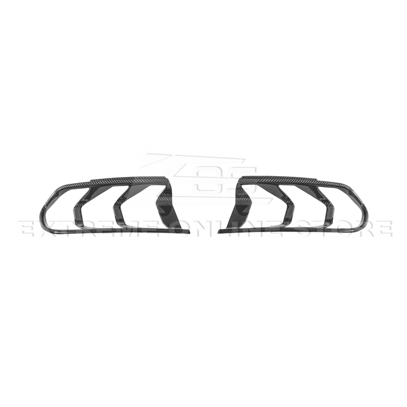 Ford Mustang S550 Dry Carbon Fiber Rear Tail Light Trim Bezel Cover Pair 2018-2023