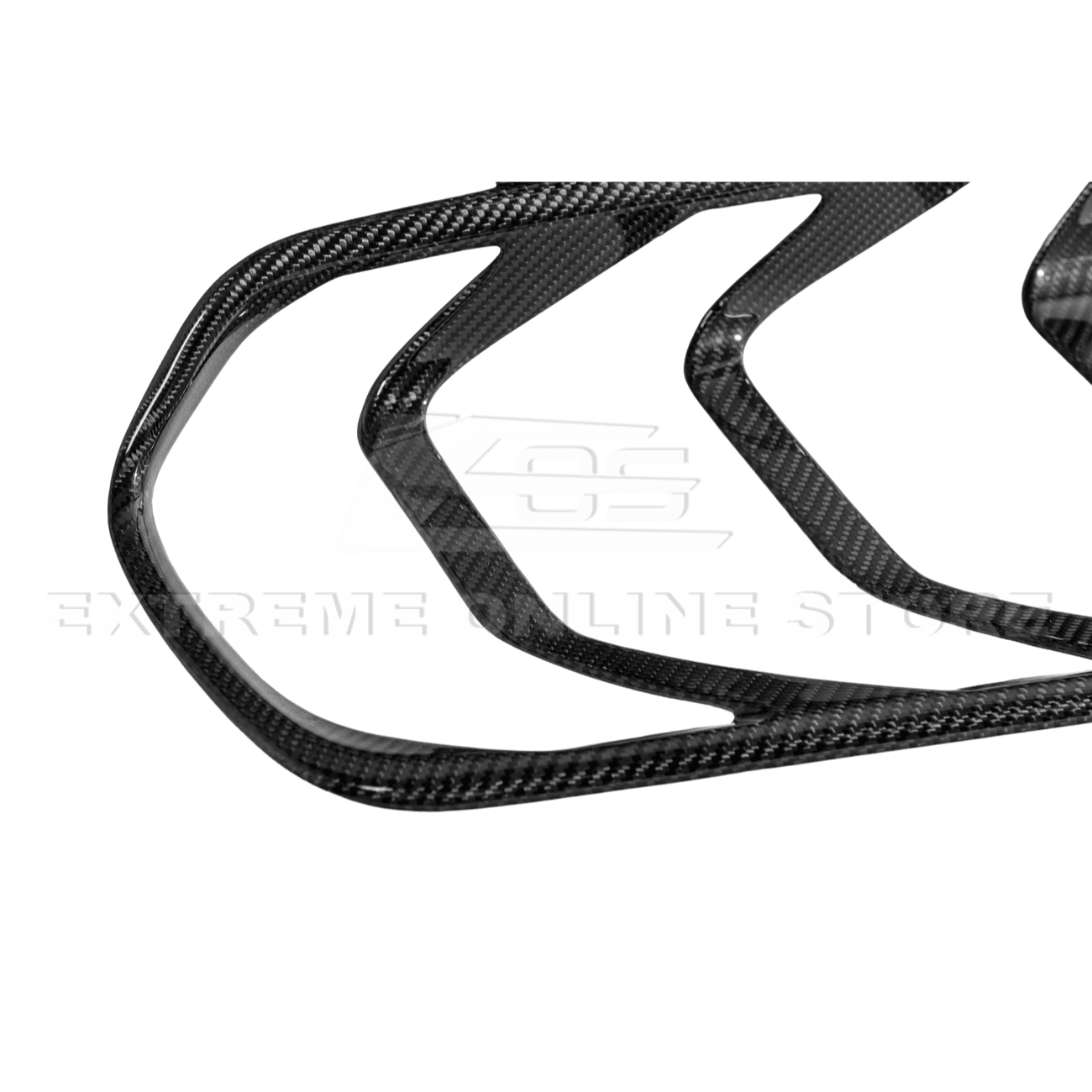 Ford Mustang S550 Dry Carbon Fiber Rear Tail Light Trim Bezel Cover Pair 2018-2023