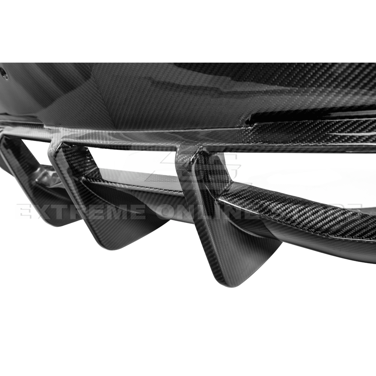 Chevrolet Corvette C8 Dry Carbon Fiber Quad Exit Rear Bumper Diffuser 2020-Up